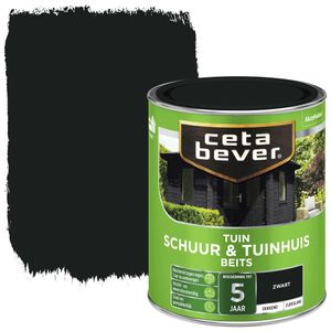 Cetabever Schuur en Tuinhuis Beits Dekkend Zijdeglans - Zwart