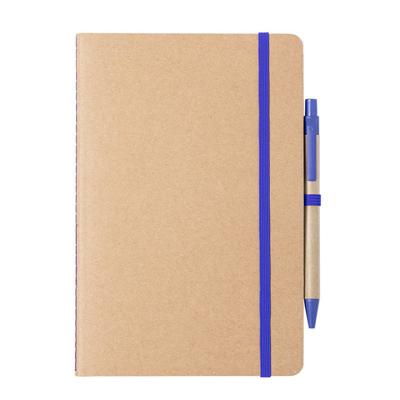 Notitieboekje A5 - opschrijfboekje - 21 cm - 60 paginas - blauw elastiek - schriften
