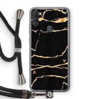 Gouden marmer: Samsung Galaxy A11 Transparant Hoesje met koord
