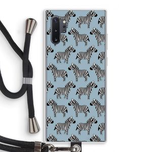 Zebra: Samsung Galaxy Note 10 Plus Transparant Hoesje met koord