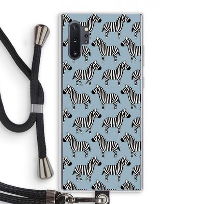 Zebra: Samsung Galaxy Note 10 Plus Transparant Hoesje met koord