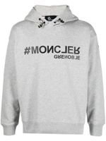 Moncler Grenoble hoodie en coton à logo imprimé - Gris - thumbnail