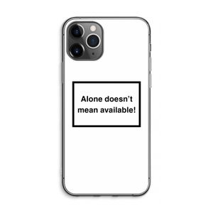 Alone: iPhone 11 Pro Max Transparant Hoesje