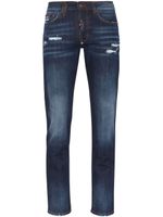 Philipp Plein jean skinny à effet usé - Bleu