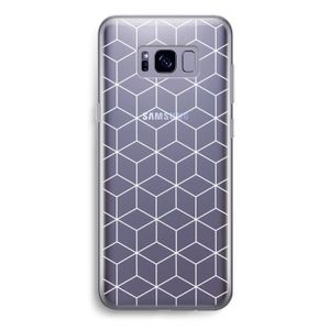 Zwart-witte kubussen: Samsung Galaxy S8 Transparant Hoesje