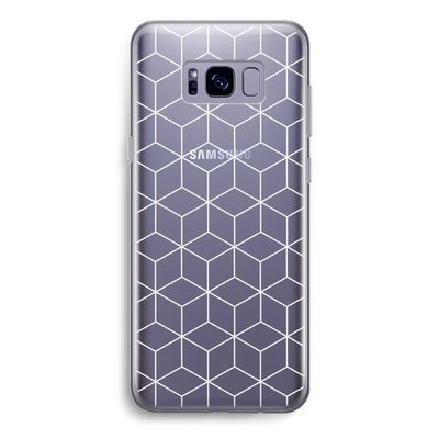 Zwart-witte kubussen: Samsung Galaxy S8 Transparant Hoesje