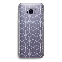 Zwart-witte kubussen: Samsung Galaxy S8 Transparant Hoesje