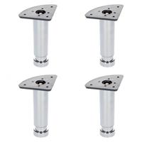 Budget meubelpoot verstelbaar chroom rond Ø 3,5 cm en hoogte 12 cm van kunststof - 4 stuks Budget meubelpoot verstelbaar chroom rond Ø 3,5 cm en hoogte 12 cm van kunststof - 4 stuks