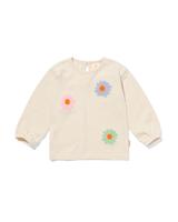 HEMA Newborn T-shirt Bloemen Ecru (ecru)