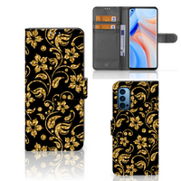 OPPO Reno 4 Pro 5G Hoesje Gouden Bloemen