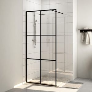VidaXL Inloopdouchewand 90x195 cm esg-glas transparant en zwart