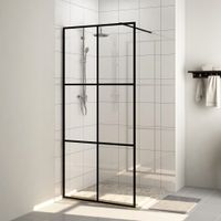 VidaXL Inloopdouchewand 90x195 cm esg-glas transparant en zwart