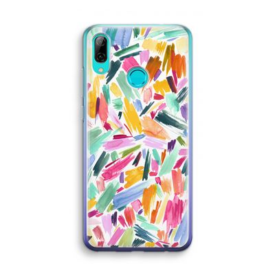 Watercolor Brushstrokes: Huawei P Smart (2019) Transparant Hoesje