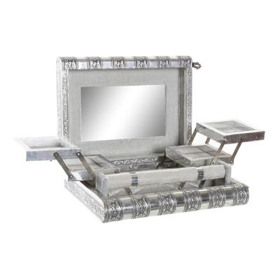 Juwelenkistje Home ESPRIT Zilverkleurig Natuurlijk Hout Aluminium 27,5 x 21 x 7,6 cm