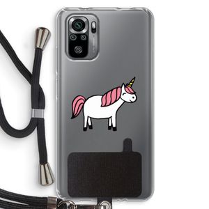 Eenhoorn: Xiaomi Redmi Note 10S Transparant Hoesje met koord