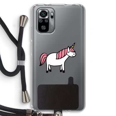 Eenhoorn: Xiaomi Redmi Note 10S Transparant Hoesje met koord