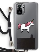 Eenhoorn: Xiaomi Redmi Note 10S Transparant Hoesje met koord