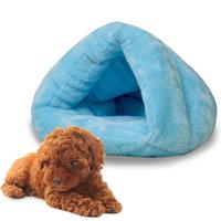 Driehoekige kat kennel warm Thicken Mongoolse yurt huisdier honden katten huis grootte: M 40 × 40 × 30cm (hemelsblauw)