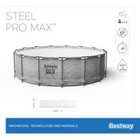 Bestway - Steel Pro MAX - Opzetzwembad inclusief filterpomp en accessoires- 427x122 cm - Steenprint - Rond - thumbnail