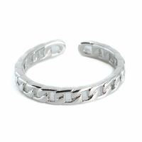Verstelbare Ring Schakelketting Koper Zilverkleurig - thumbnail