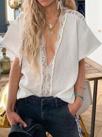 Casual Off Shoulder Loosen Short sleeve tops - thumbnail