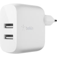 Belkin boost charge 2-poorts usb-a wandlader (wit, 24w)