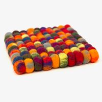 Vierkanten Vilten Onderzetter Tie Dye Herfst (18 cm) - thumbnail