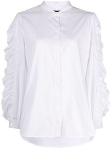 Paule Ka chemise en satin à fronces - Blanc