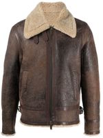 DSQUARED2 veste en cuir à fermeture zippée - Marron