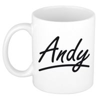 Andy voornaam kado beker / mok sierlijke letters - gepersonaliseerde mok met naam   - - thumbnail