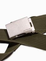 Italian Style - Heren Riem Steamed Buckle - Aged Silver - Kaki - Italianstyle