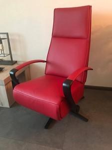 Leren relaxfauteuil met stalen frame - rood leer - Echt leer, Industrieel, ontdek de vele Leersoorten en Kleuren bij ShopX