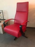 Leren relaxfauteuil met stalen frame - rood leer - Echt leer, Industrieel, ontdek de vele Leersoorten en Kleuren bij ShopX