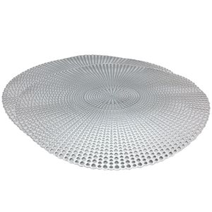 Set van 2x stuks ronde placemats zilver 40 cm van kunststof