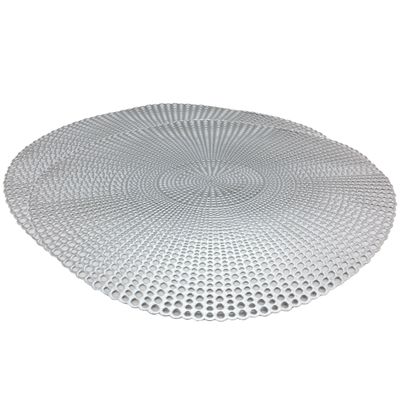 Set van 2x stuks ronde placemats zilver 40 cm van kunststof