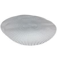 Set van 2x stuks ronde placemats zilver 40 cm van kunststof - thumbnail