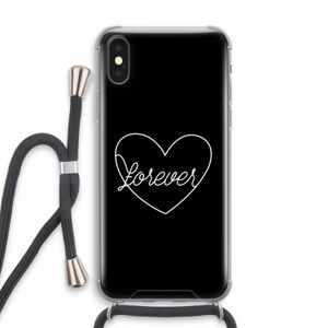 Forever heart black: iPhone XS Max Transparant Hoesje met koord