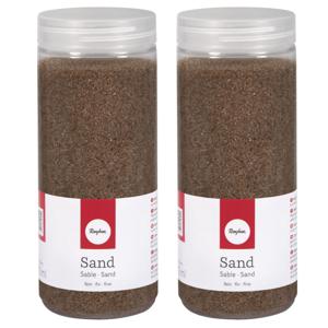 2x Fijn decoratie zand mokka bruin 475 ml