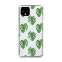 Monstera leaves: Pixel 4 Transparant Hoesje