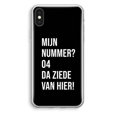 Da ziede van hier - Zwart: iPhone X Transparant Hoesje
