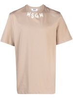 MSGM t-shirt en coton à logo imprimé - Marron