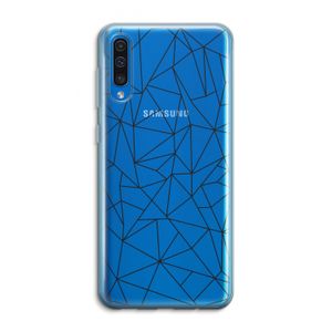 Geometrische lijnen zwart: Samsung Galaxy A50 Transparant Hoesje
