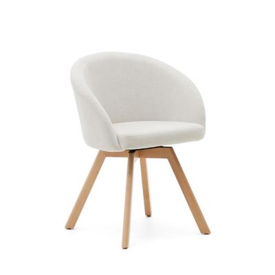 Kave Home Draaibare Eetkamerstoel 'Marvin' Chenille, kleur Beige