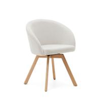 Kave Home Draaibare Eetkamerstoel 'Marvin' Chenille, kleur Beige