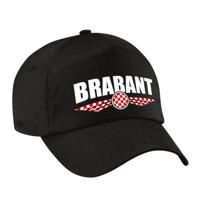 Brabant thema baseballcap - petje - zwart - voor dames en heren - Provincie vlag kleuren - Carnaval
