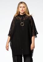 Yoek Blouse strepen | Zwart | Maat 54/56 Yoek Blouse strepen | Zwart | Maat 54/56
