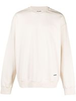 Jil Sander logo-patch cotton sweatshirt - Tons neutres