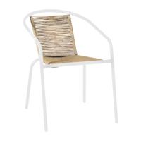 Stapelbare tuinstoel Tim - bruin/wit - 73x53x62 cm Stapelbare tuinstoel Tim - bruin/wit - 73x53x62 cm