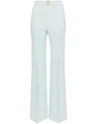 Elisabetta Franchi pantalon palazzo à taille haute - Vert Elisabetta Franchi pantalon palazzo à taille haute - Vert