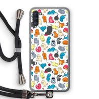 Kleurrijke katten: Samsung Galaxy A11 Transparant Hoesje met koord